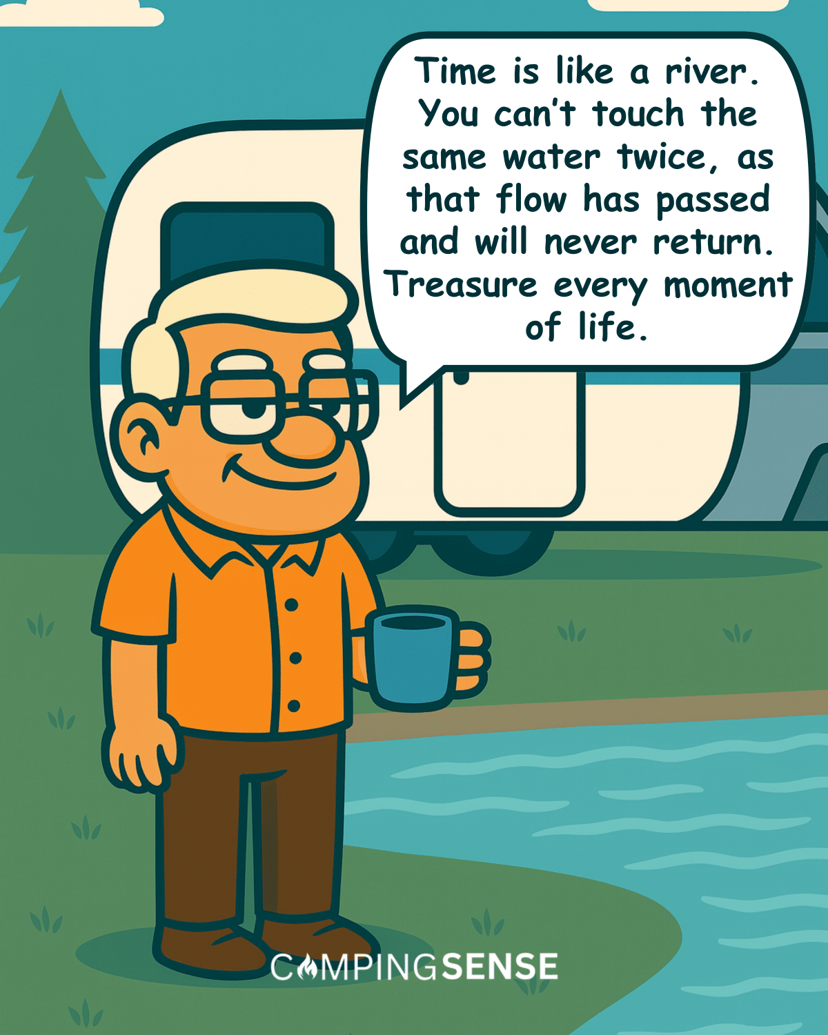 Time Is Like A River. You Can’t Touch The Same Water Twice, As That Flow Has Passed And Will Never Return. Treasure Every Moment Of Life.